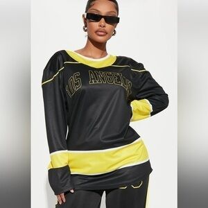 Los Angeles Hockey Jersey -‎ Black/Yellow Size Small REFFNB